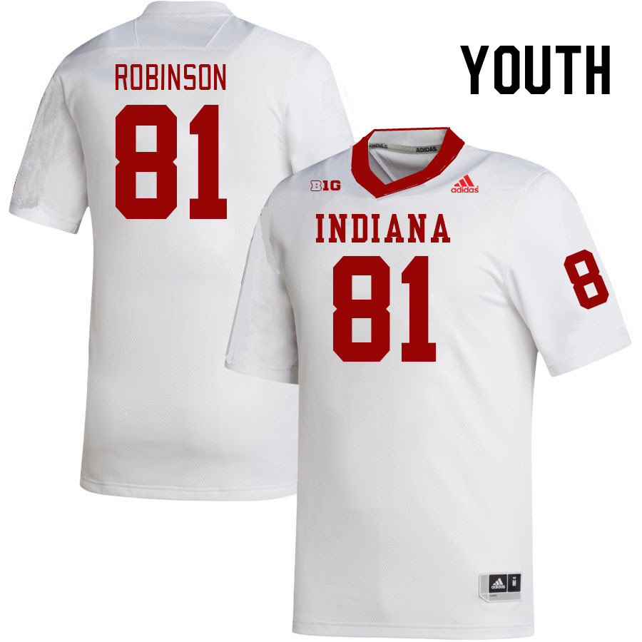 Youth #81 Kurtis Robinson Indiana Hoosiers College Football Jerseys Stitched-White